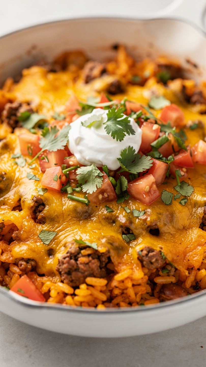 Cheesy Taco Rice Skillet