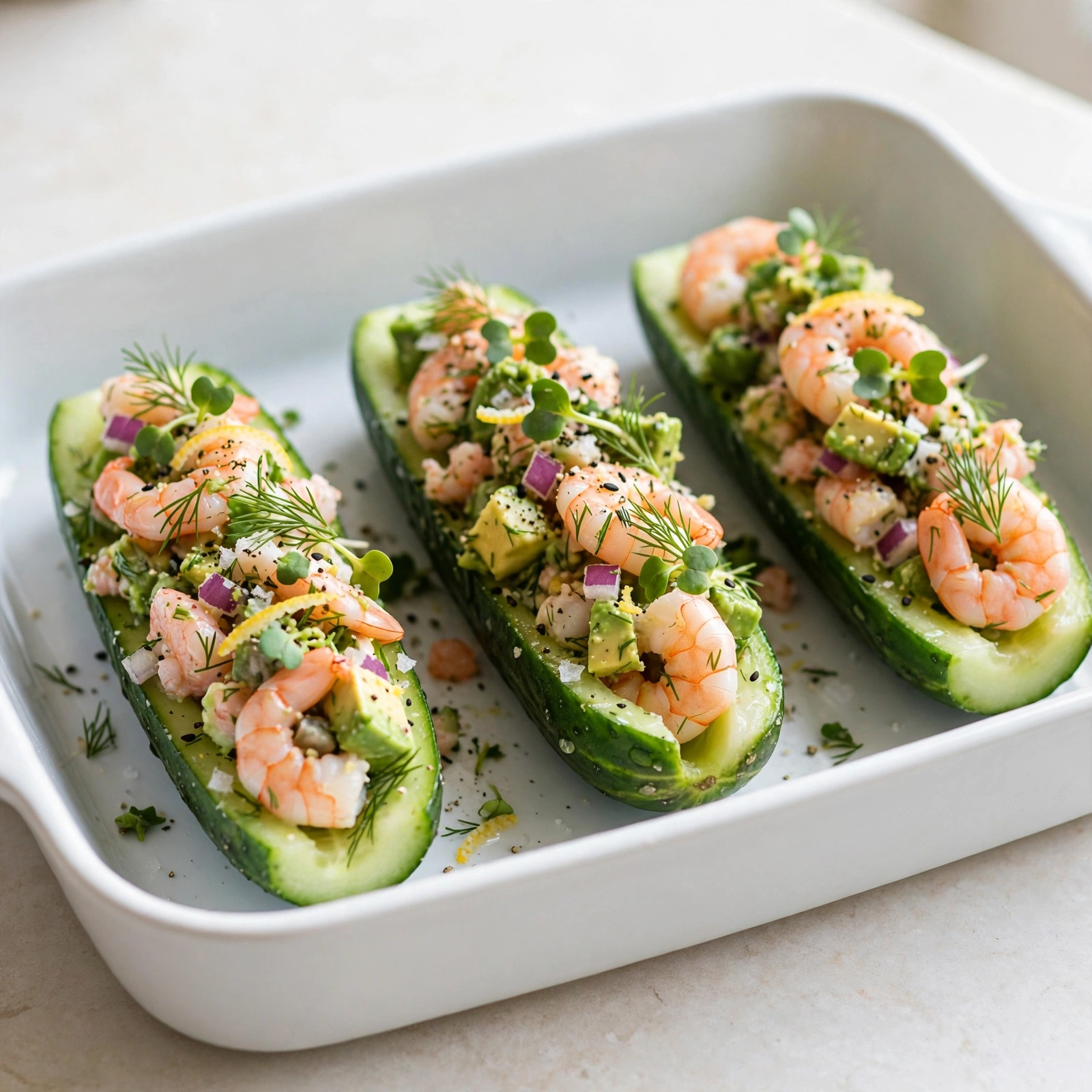 Shrimp Cucumber Boats